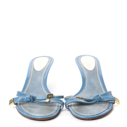 Louis Vuitton Patent Strappy Bow Sandals 37.5 Blue 2 of 10