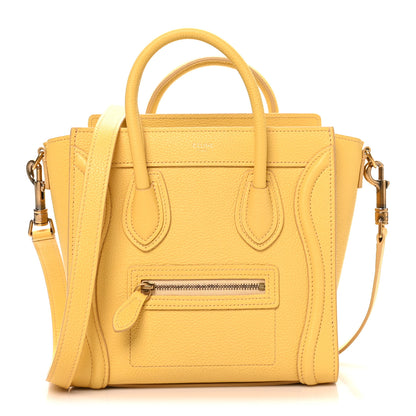 Celine Drummed Calfskin Nano Luggage Pollen 1 of 10