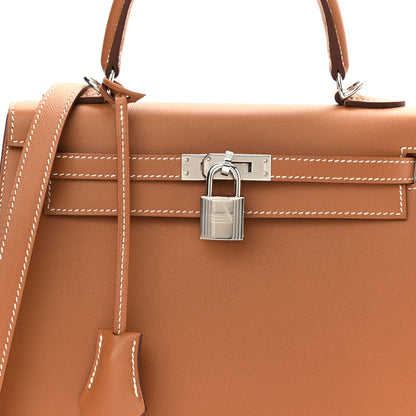 Hermes Madame Calfskin Kelly Sellier 25 Gold 9 of 12