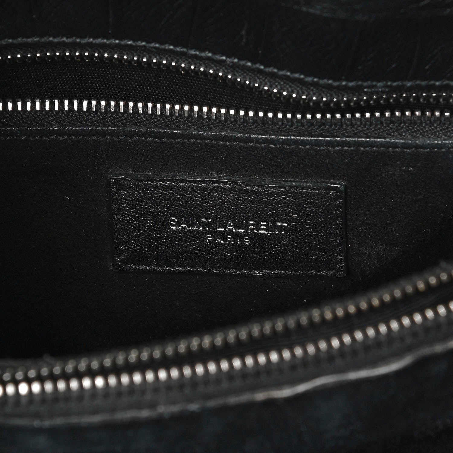 Saint Laurent Calfskin Crocodile Embossed Small Sac de Jour Black 6 of 12