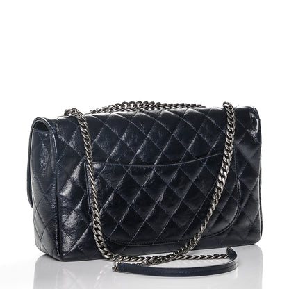 Chanel Crinkled Patent Jumbo Flap Dark Navy 3 of 7
