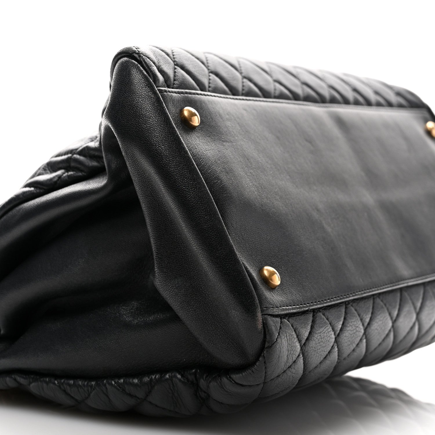 Chanel Lambskin Quilted Large Just Mademoiselle Bowling Bag Black 9 of 12