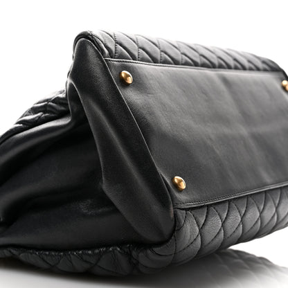 Chanel Lambskin Quilted Large Just Mademoiselle Bowling Bag Black 9 of 12