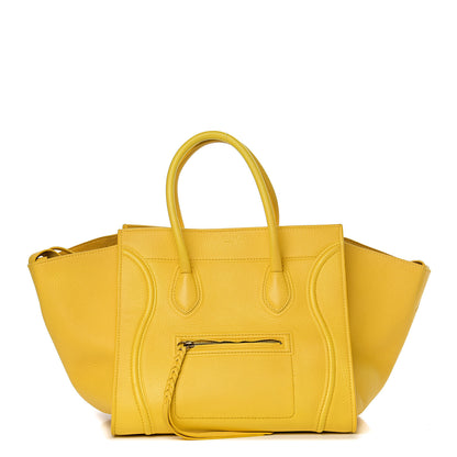 Celine Supple Calfskin Medium Phantom Luggage Sun Yellow 1 of 9