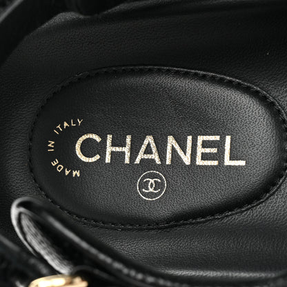 Chanel Grained Calfskin Velcro Dad Sandals 37.5 Black 8 of 9