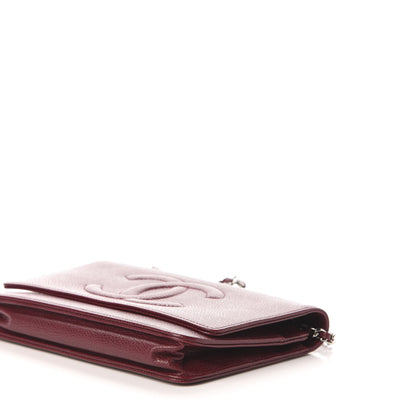 Chanel Caviar Timeless CC Wallet on Chain WOC Dark Red 14 of 16