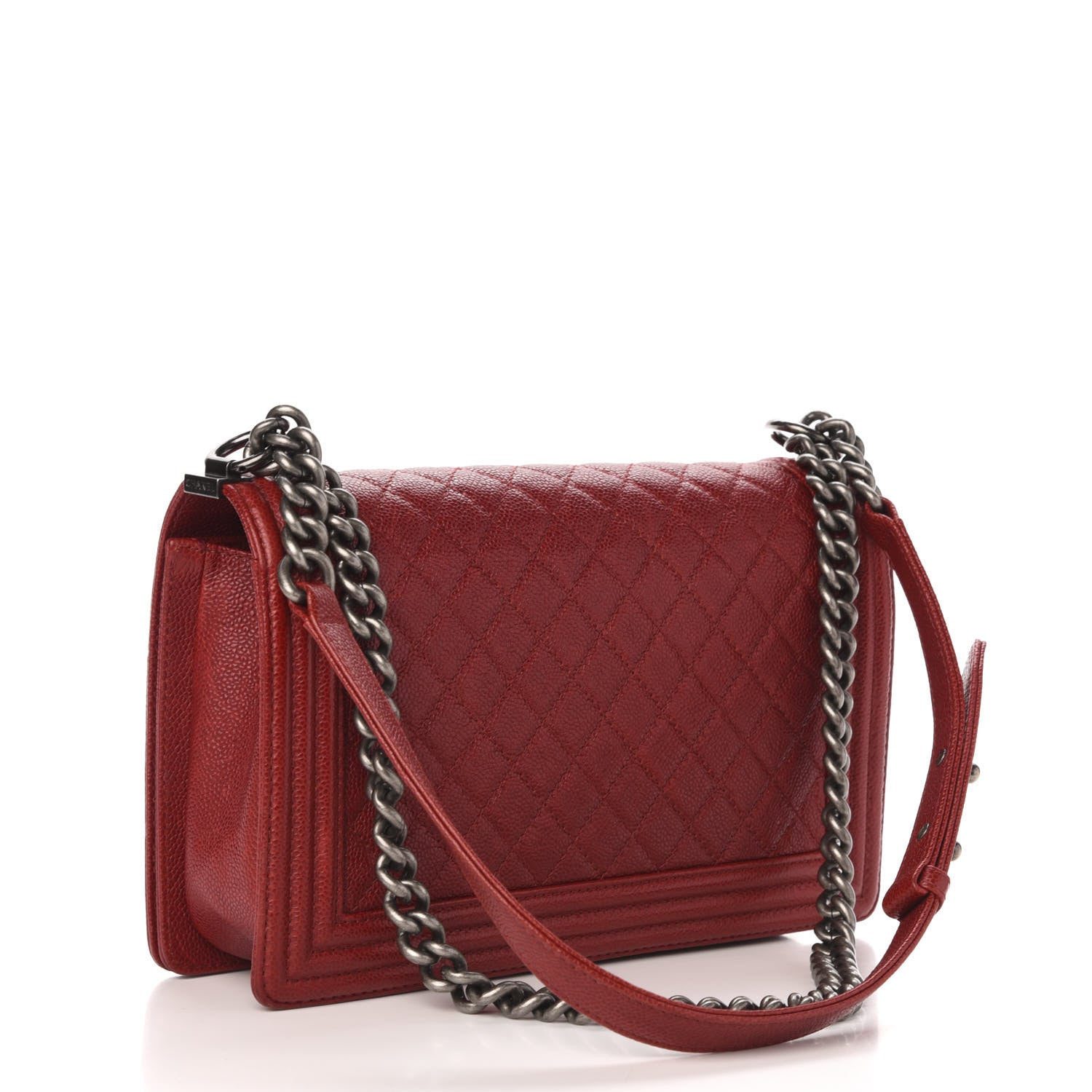 Chanel Caviar Quilted New Medium Boy Flap Dark Red 3 of 14
