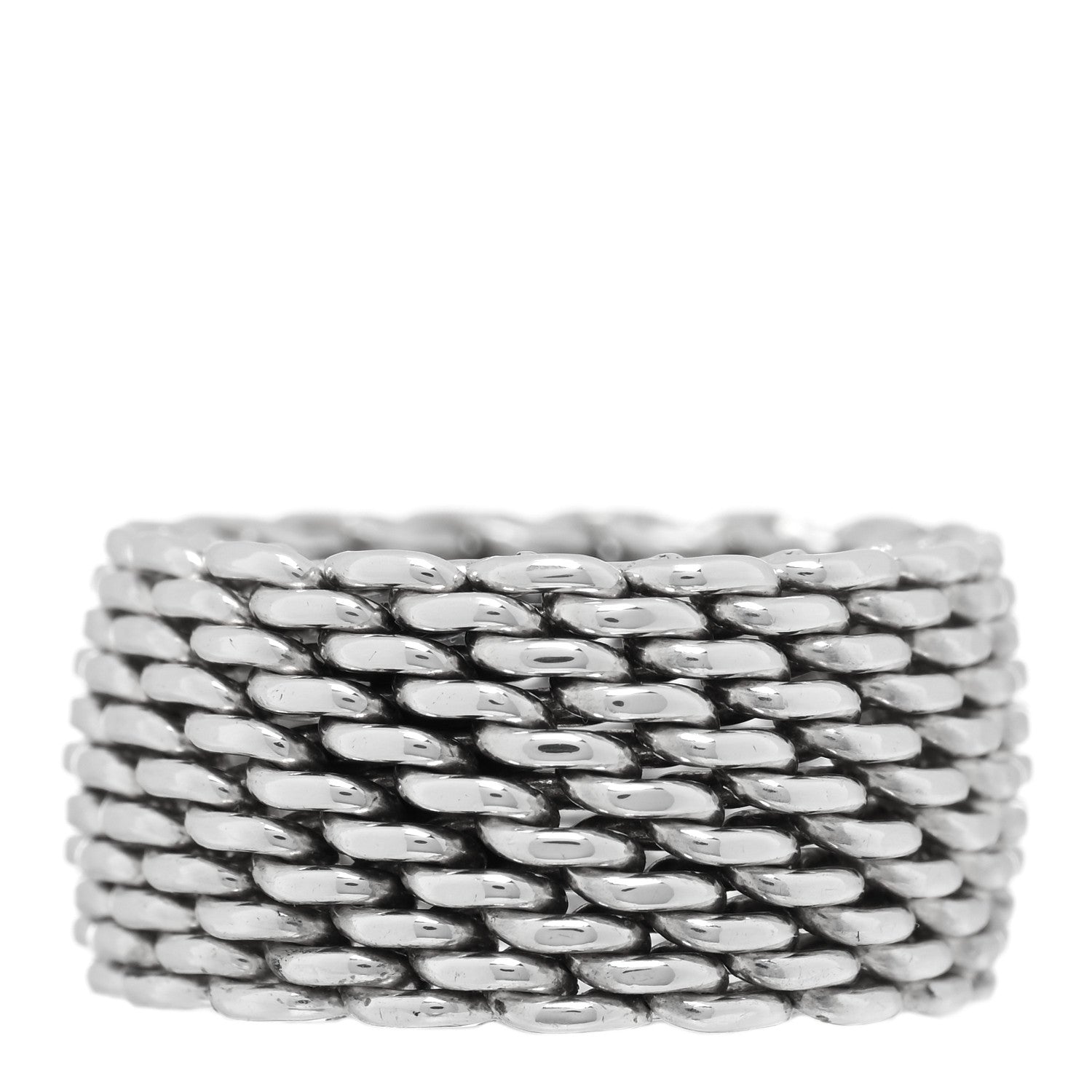 Tiffany Sterling Silver Somerset Mesh Ring 50 5.25 3 of 4