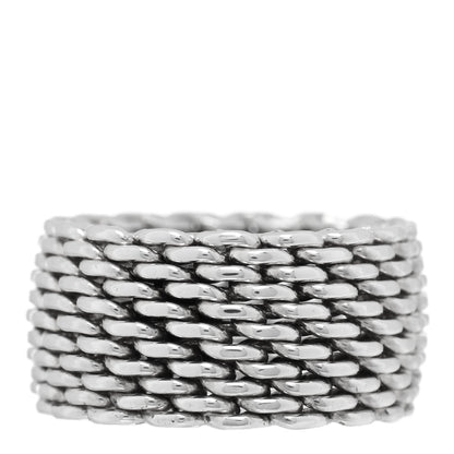 Tiffany Sterling Silver Somerset Mesh Ring 50 5.25 3 of 4