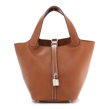 Hermes Barenia Faubourg Picotin Lock 18 PM Fauve 1 of 9