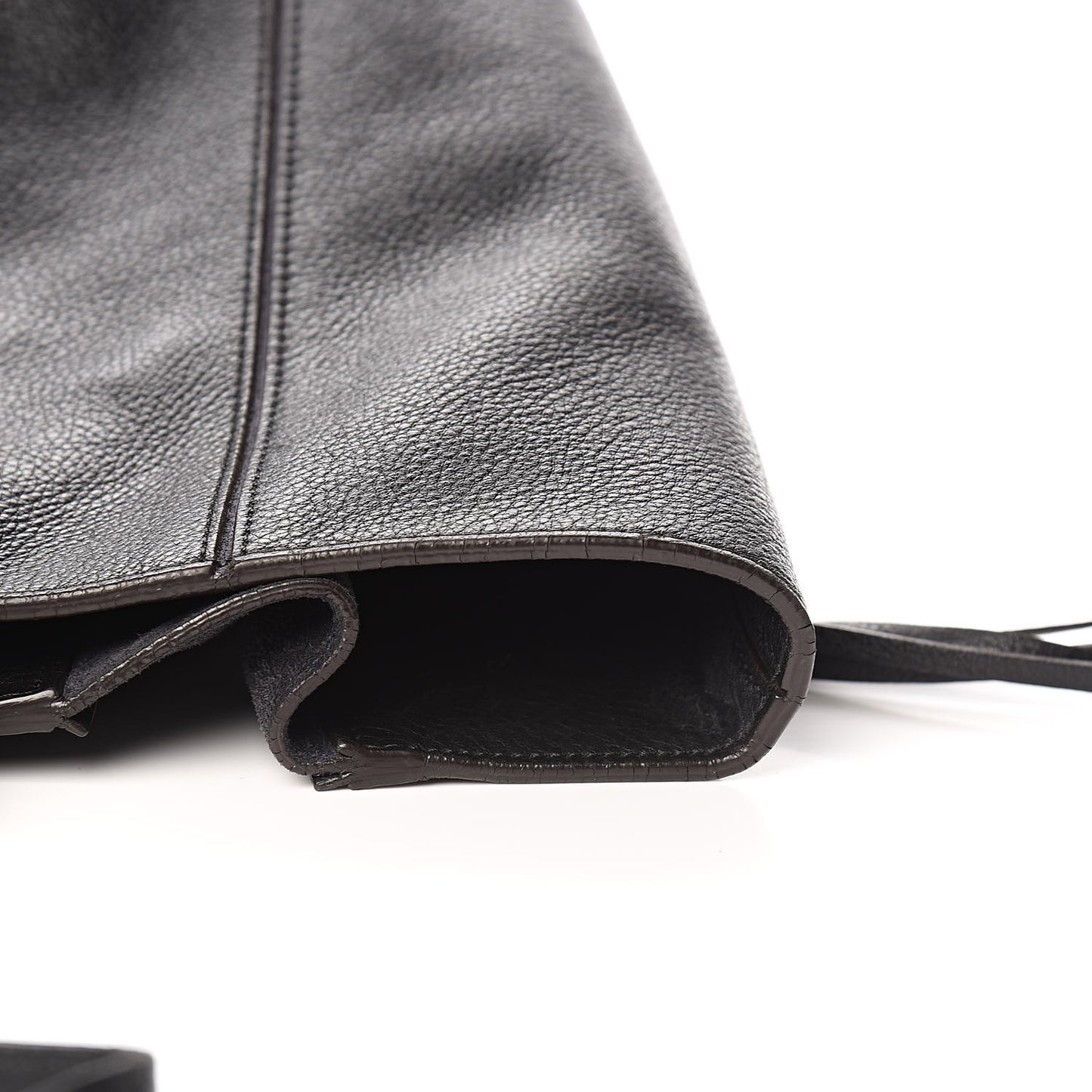 Smooth Calfskin Medium Milo Shopping Tote Black