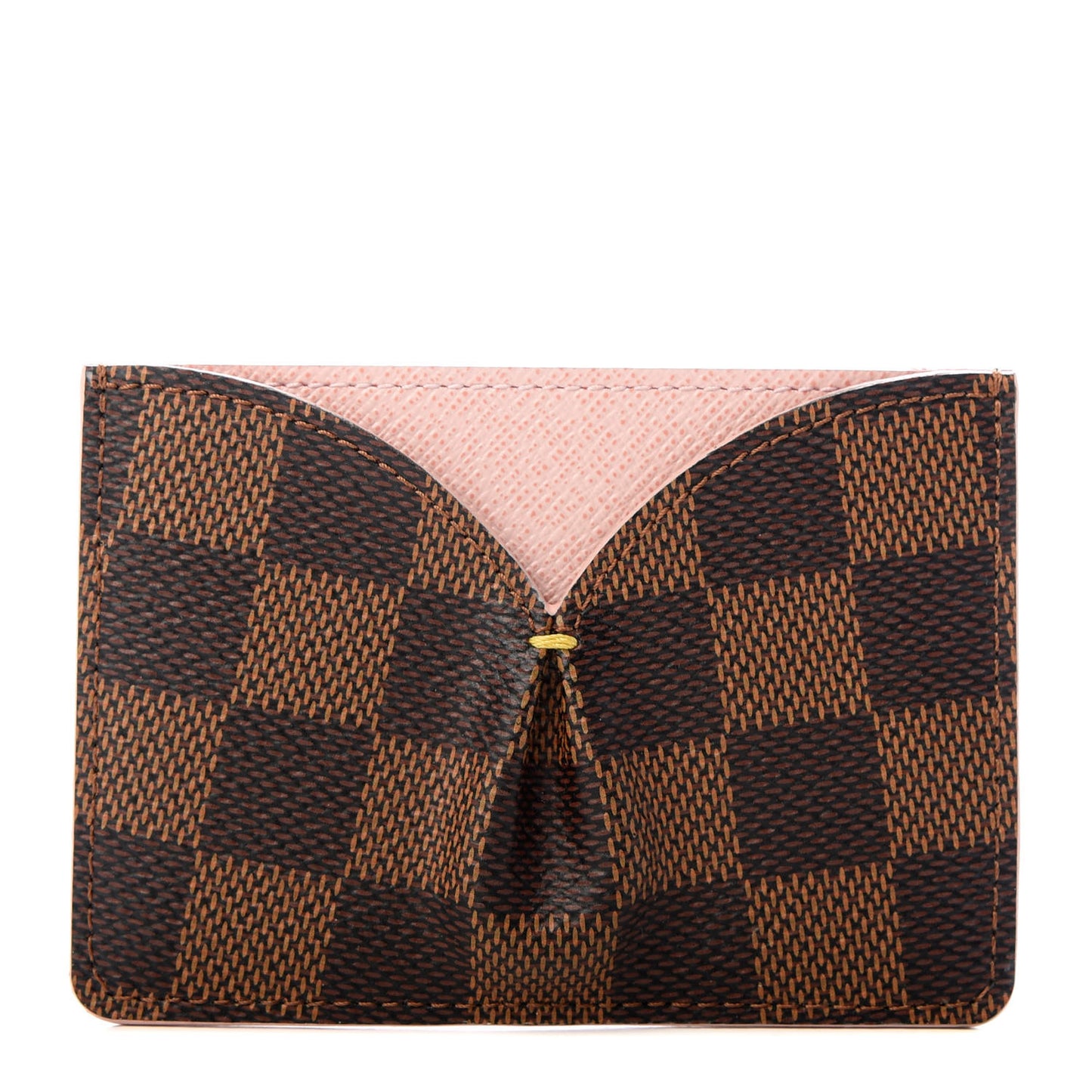 Damier Ebene Caissa Card Holder Rose Ballerine