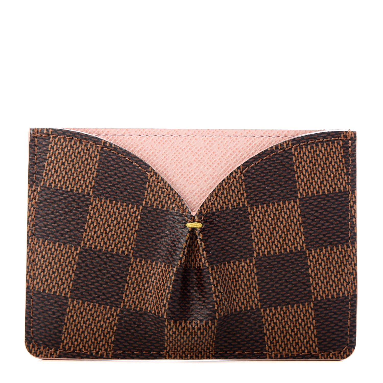 Louis Vuitton Damier Ebene Caissa Card Holder Rose Ballerine 1 of 7