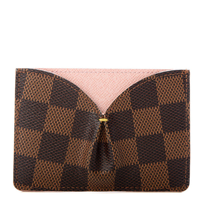 Louis Vuitton Damier Ebene Caissa Card Holder Rose Ballerine 1 of 7