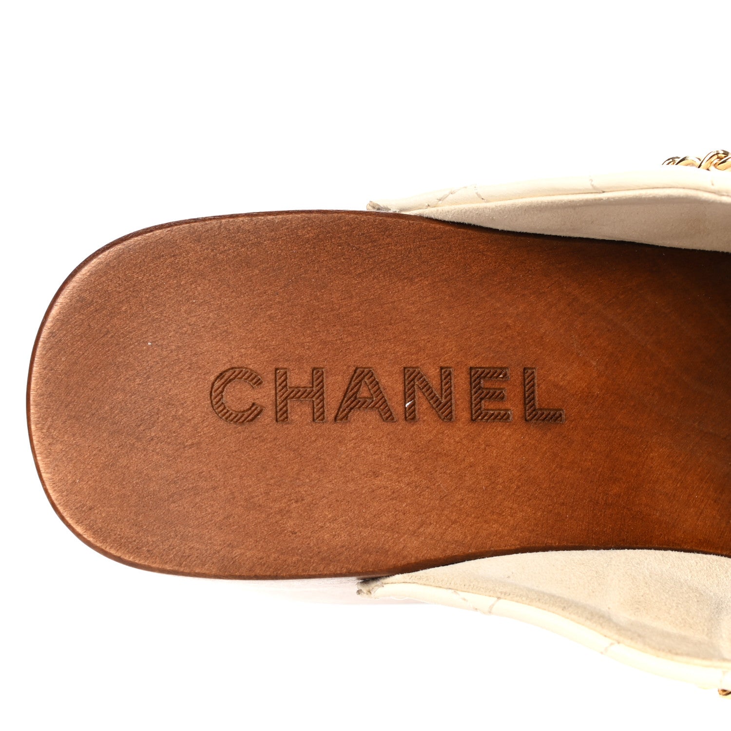 Chanel Lambskin Quilted Chain Clog Mules 39 Ivory 7 of 12