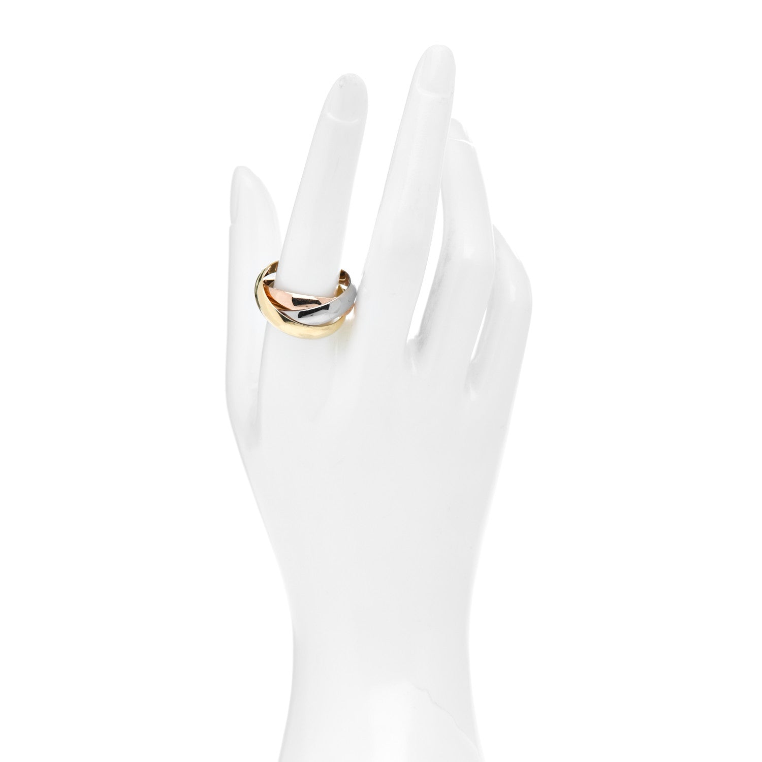 Cartier 18K Pink Yellow White Gold Classic Trinity Ring 63 10.25 2 of 5