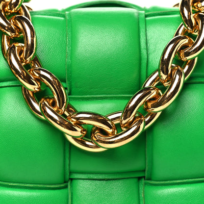 Bottega Veneta Lambskin Maxi Intreccio Padded Chain Cassette Crossbody Bag Racing Green 8 of 10
