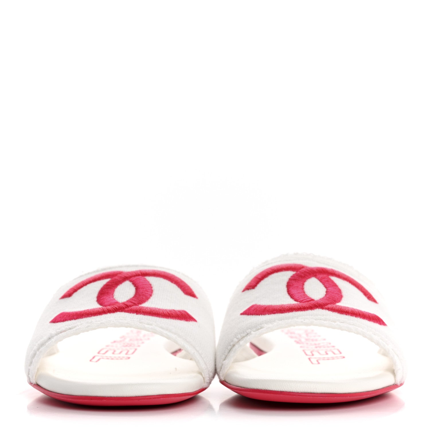 Chanel Jersey Knit CC Mules 37 White Fuchsia 1748699 – FASHIONPHILE