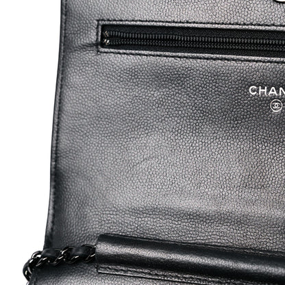 Chanel Caviar Quilted Boy Wallet On Chain WOC So Black 15 of 22