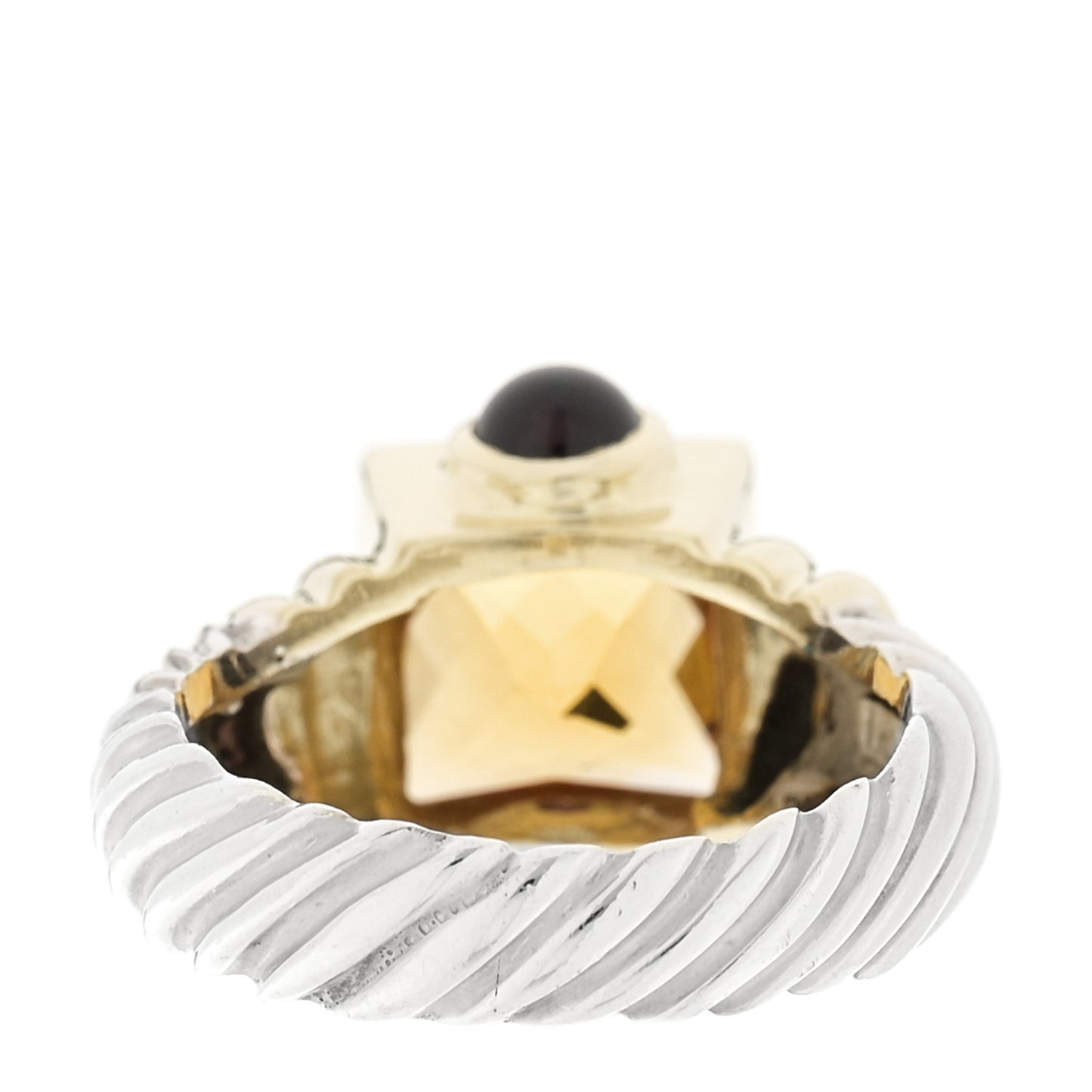Sterling Silver 14K Yellow Gold Citrine Garnet Renaissance Ring 52 6