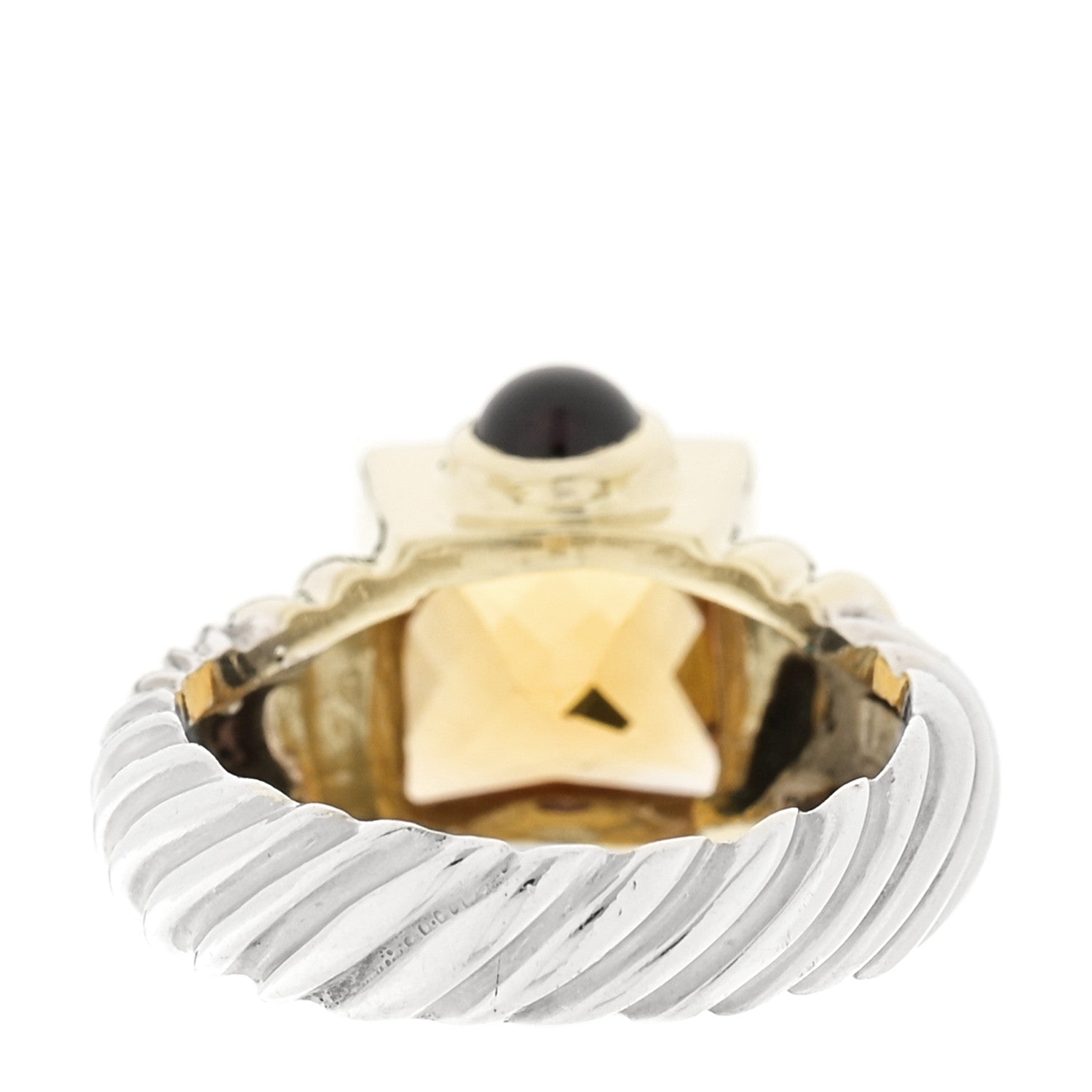 David Yurman Sterling Silver 14K Yellow Gold Citrine Garnet Renaissance Ring 52 6 3 of 4