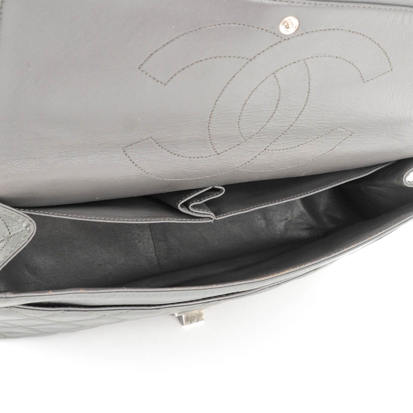 Aged Calfskin Quilted 2.55 Reissue 227 Flap Grey