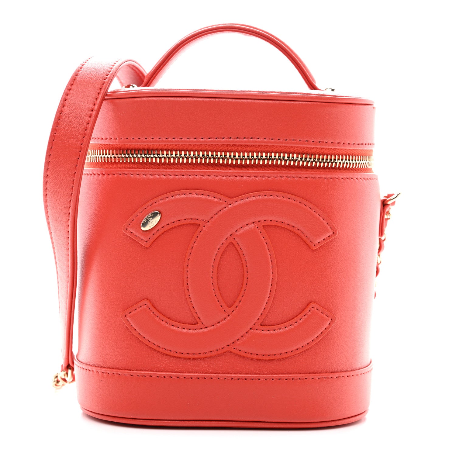 Chanel Lambskin Timeless Vanity Cosmetic Case Red 1 of 11