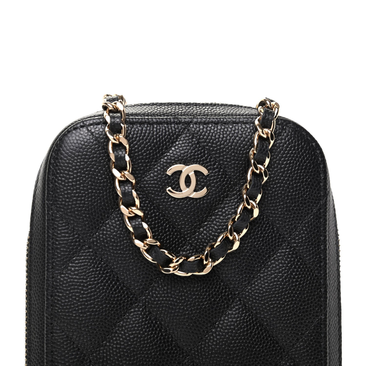 Chanel Caviar Quilted Zip Phone Case Black 10 of 10