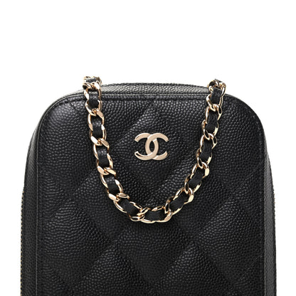 Chanel Caviar Quilted Zip Phone Case Black 10 of 10