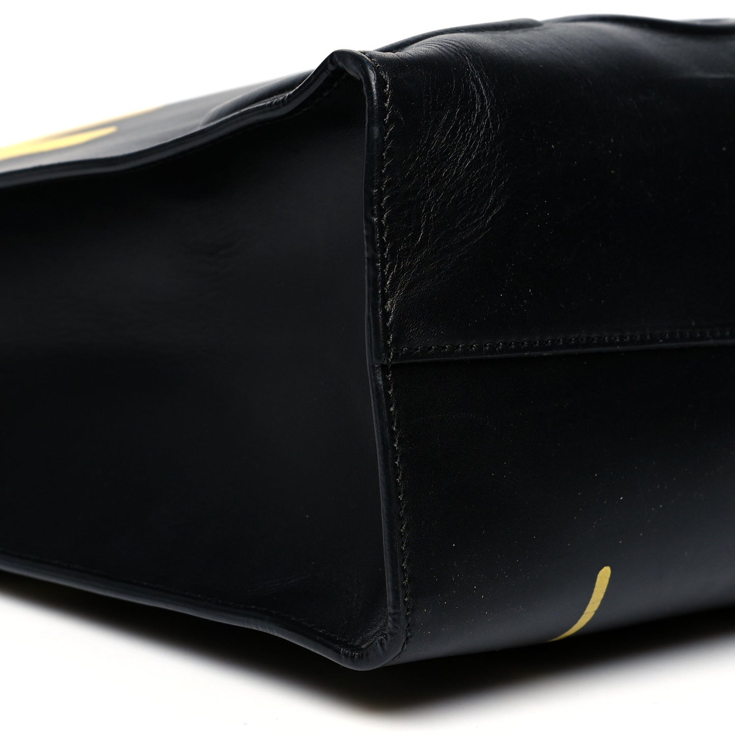Calfskin GucciGhost Real Medium XL Tote Black Yellow