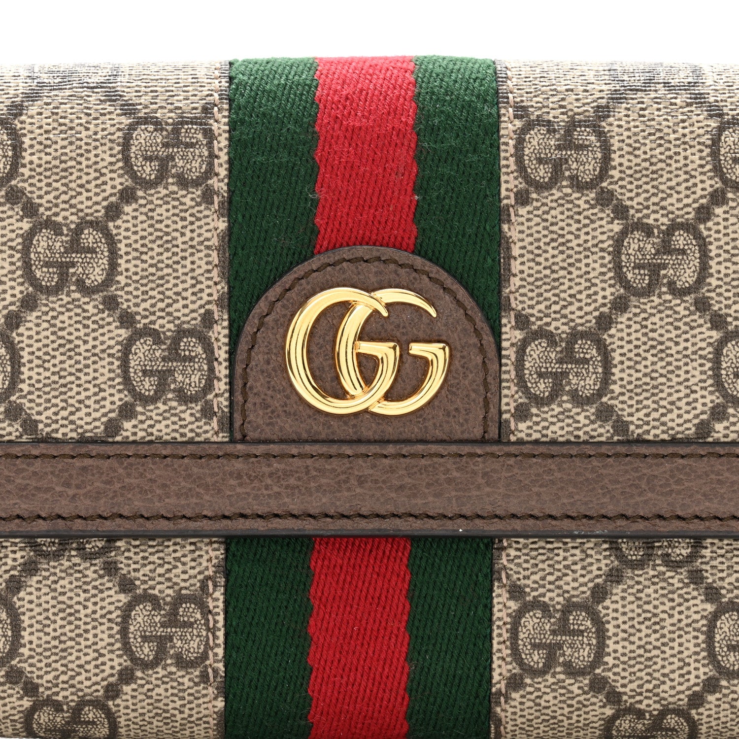 Gucci GG Supreme Monogram Web Ophidia Continental Wallet Brown 7 of 9