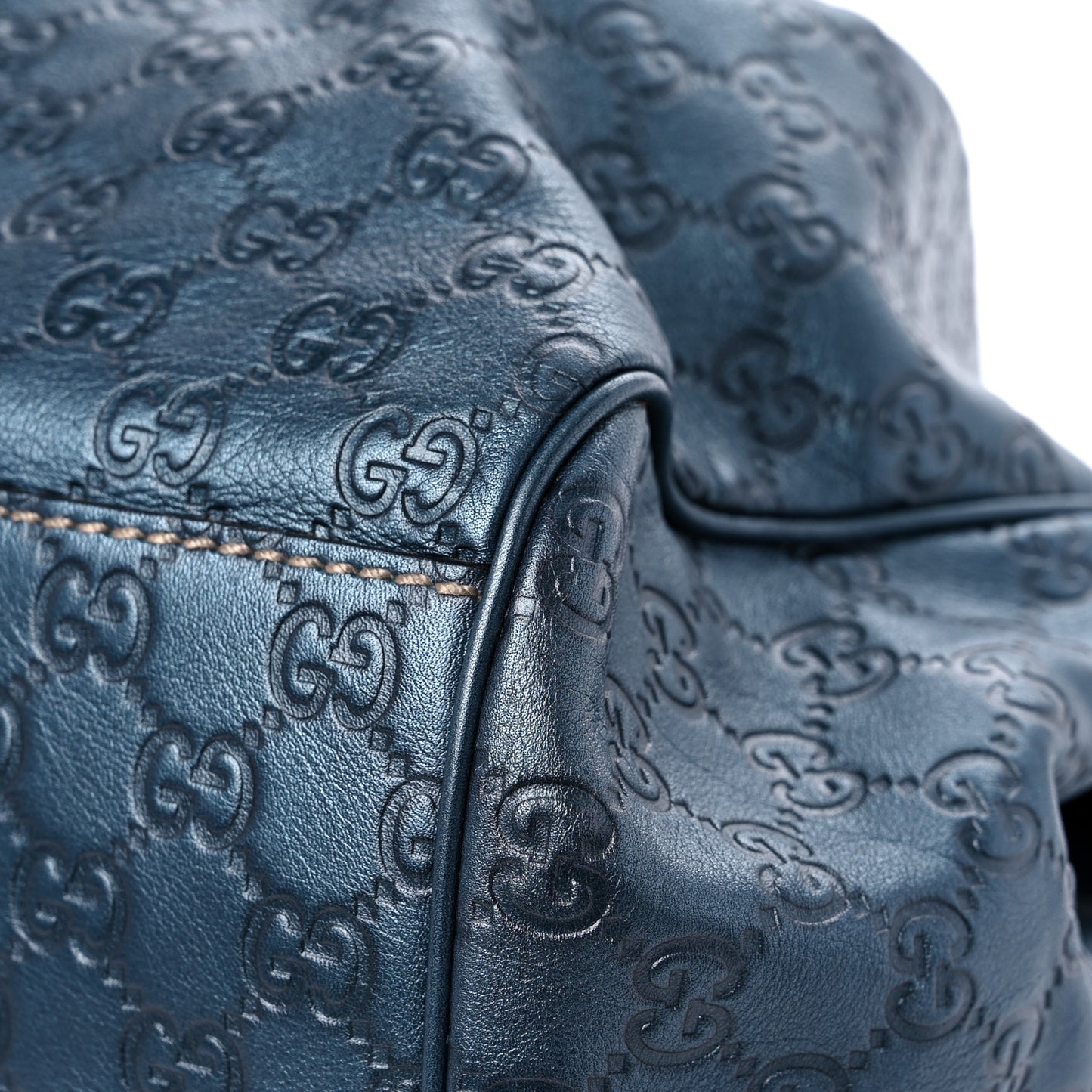 Metallic Guccissima Large Sukey Tote Blue