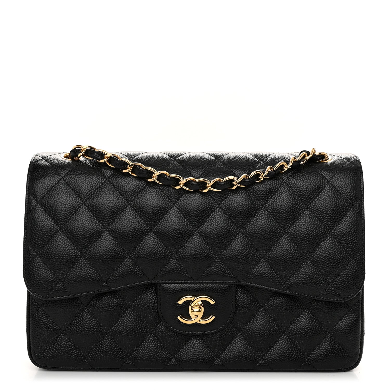 Chanel Caviar Quilted Jumbo Double Flap Black 1 of 12