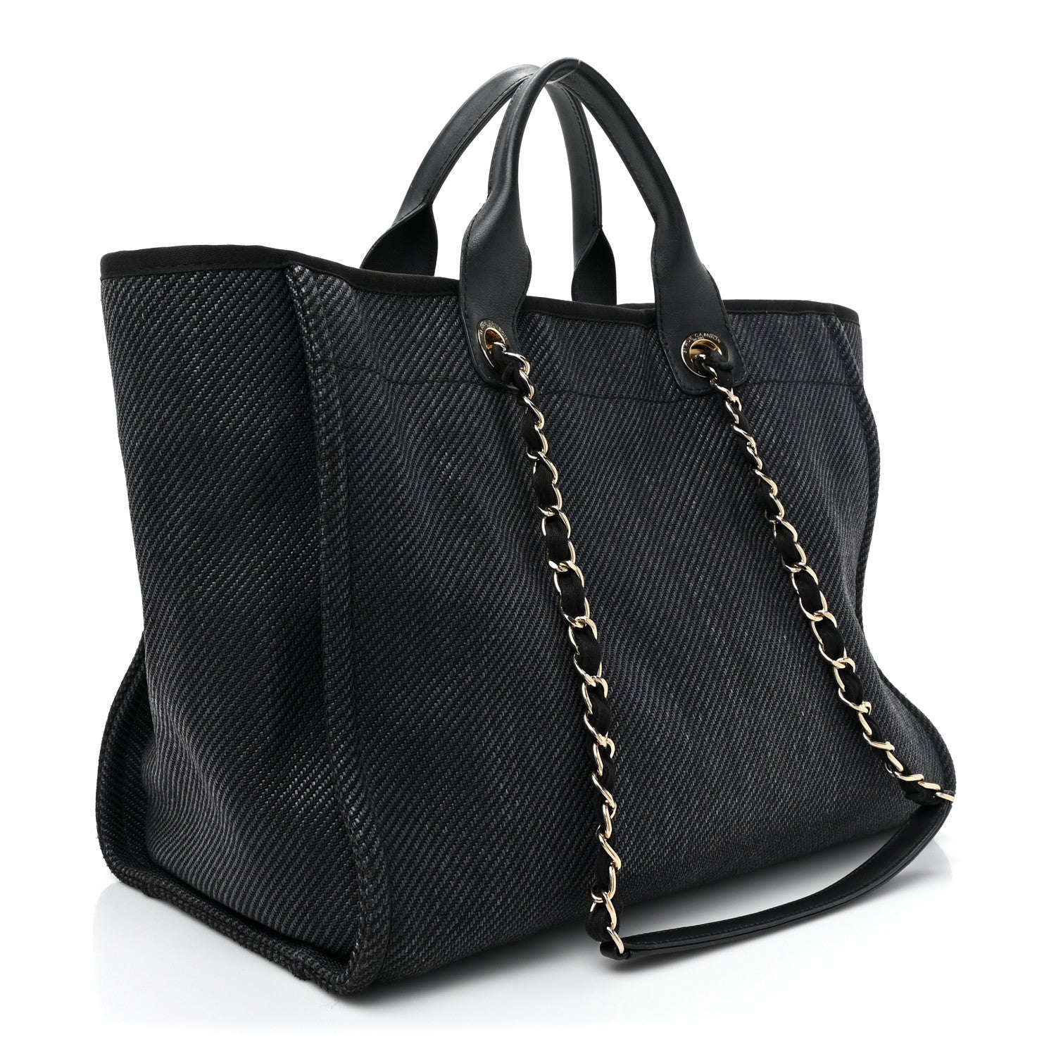 Chanel Mixed Fibers Large Deauville Tote Black 4 of 13