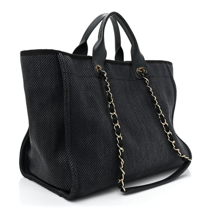 Chanel Mixed Fibers Large Deauville Tote Black 4 of 13