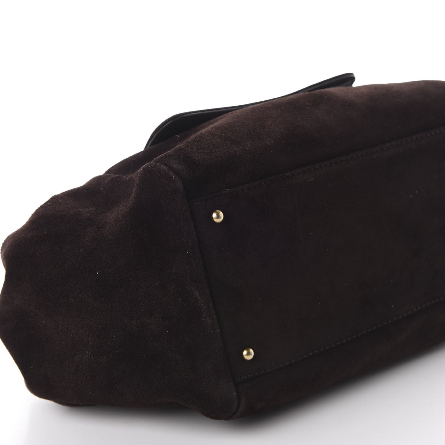 Suede Accordion Flap Brown
