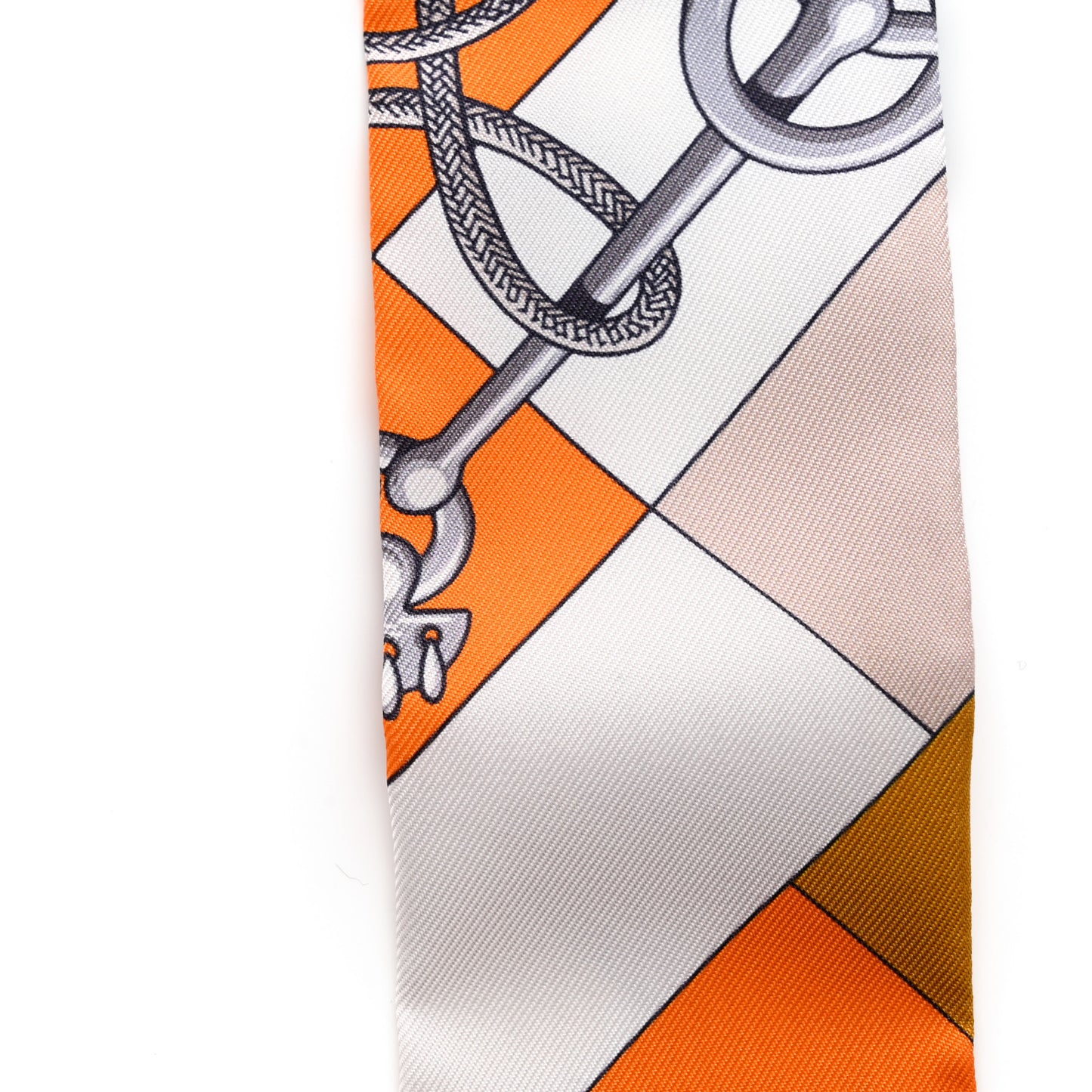 Silk Cliquetis Twilly Orange White Gold