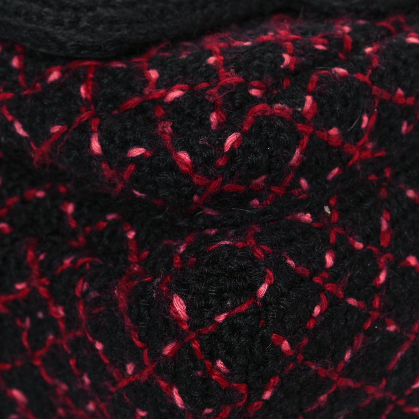 Knit Quilted Backpack Black Burgundy