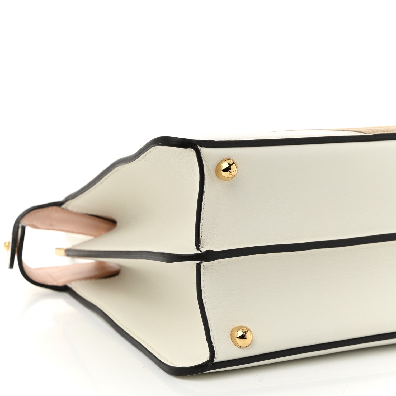 Fendi Vitello Seta Chamois Stocking Girl Inlay Medium Peekaboo I SEE U Satchel White Ice Multicolor 9 of 10