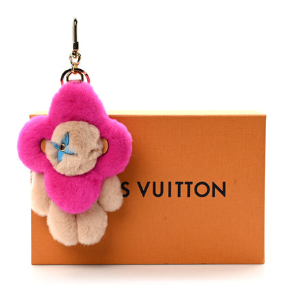 Louis Vuitton Mink Fur Vivienne Vision Bag Charm Key Holder Pink Beige 4 of 4