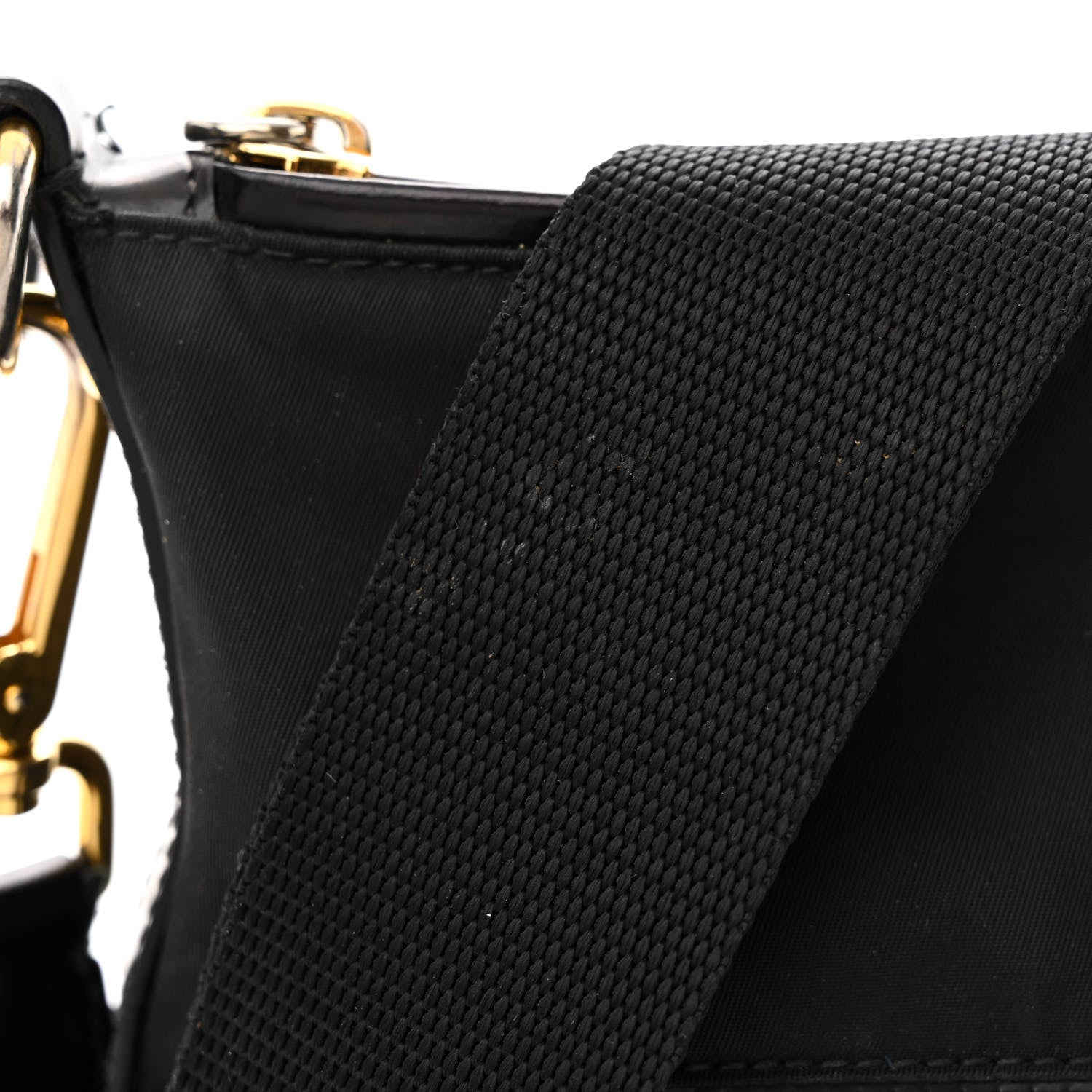 Prada Tessuto Nylon Calfskin Crossbody Bag Black 11 of 14