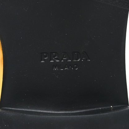 Prada Metallic Brushed Calfskin Metal Triangle Logo 50mm Loafers 41 Platino 7 of 9
