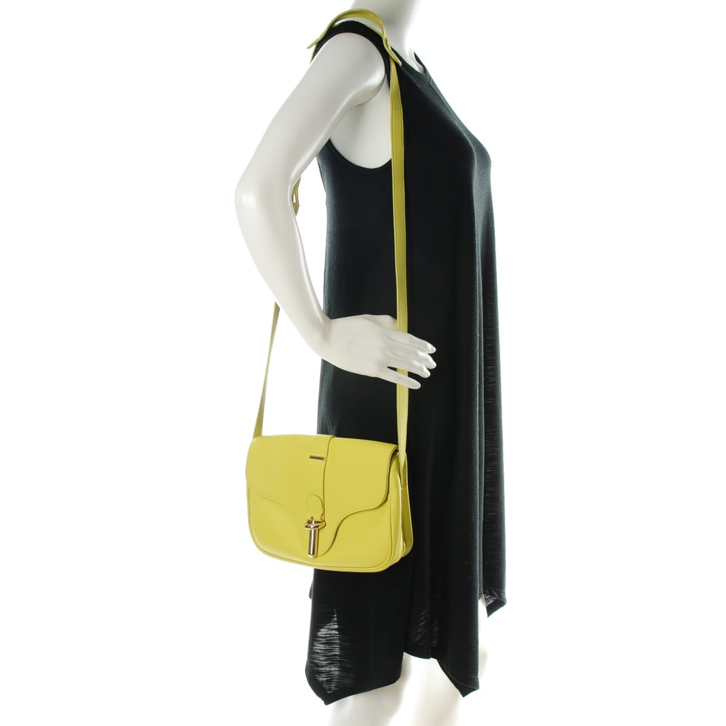 Grained Calfskin S Tube Jaune Citronnade