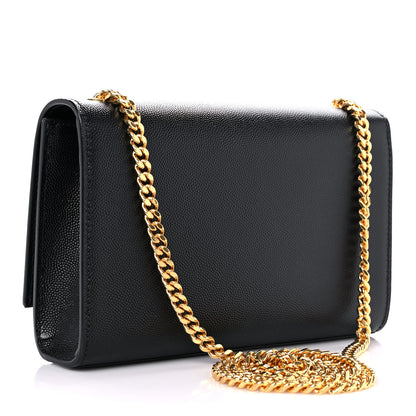 Saint Laurent Grain De Poudre Small Classic Monogram Kate Tassel Satchel Black 4 of 10