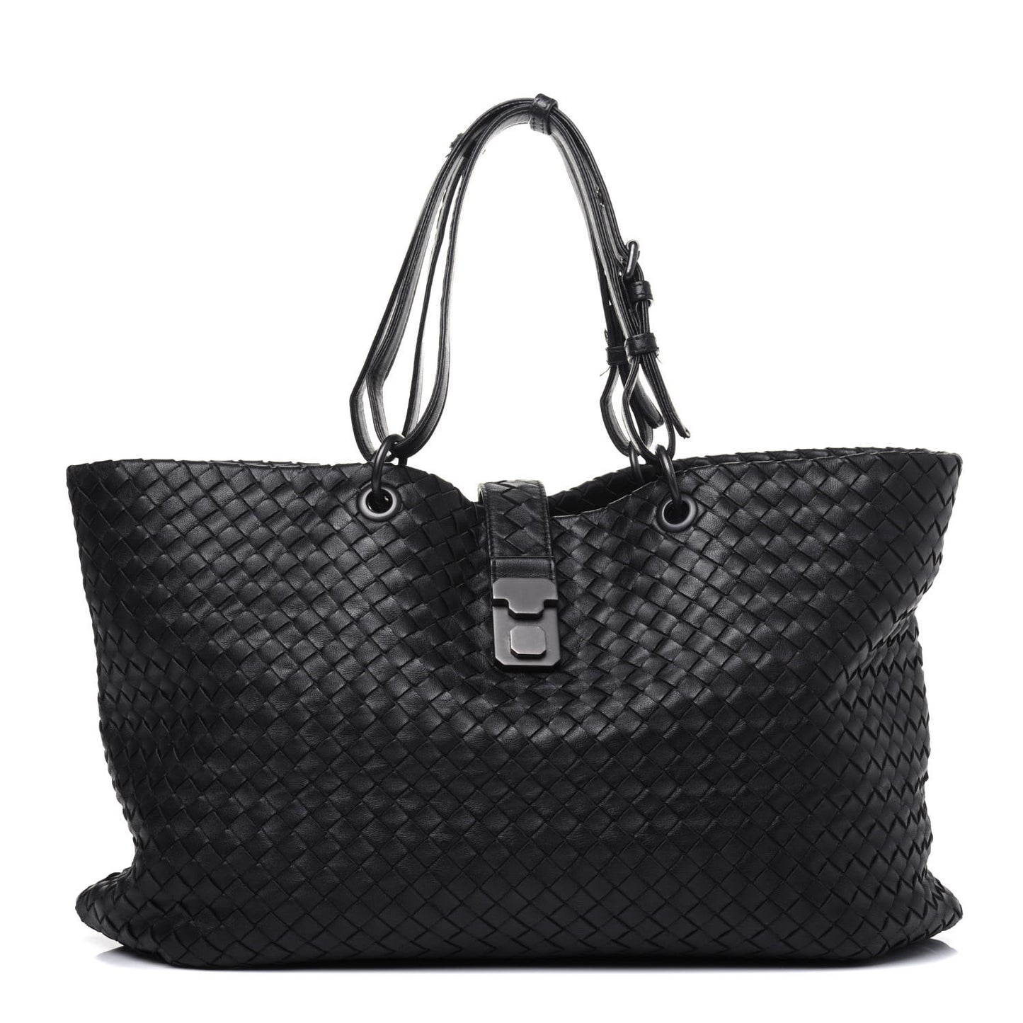 Nappa Intrecciato Large Capri Tote Black