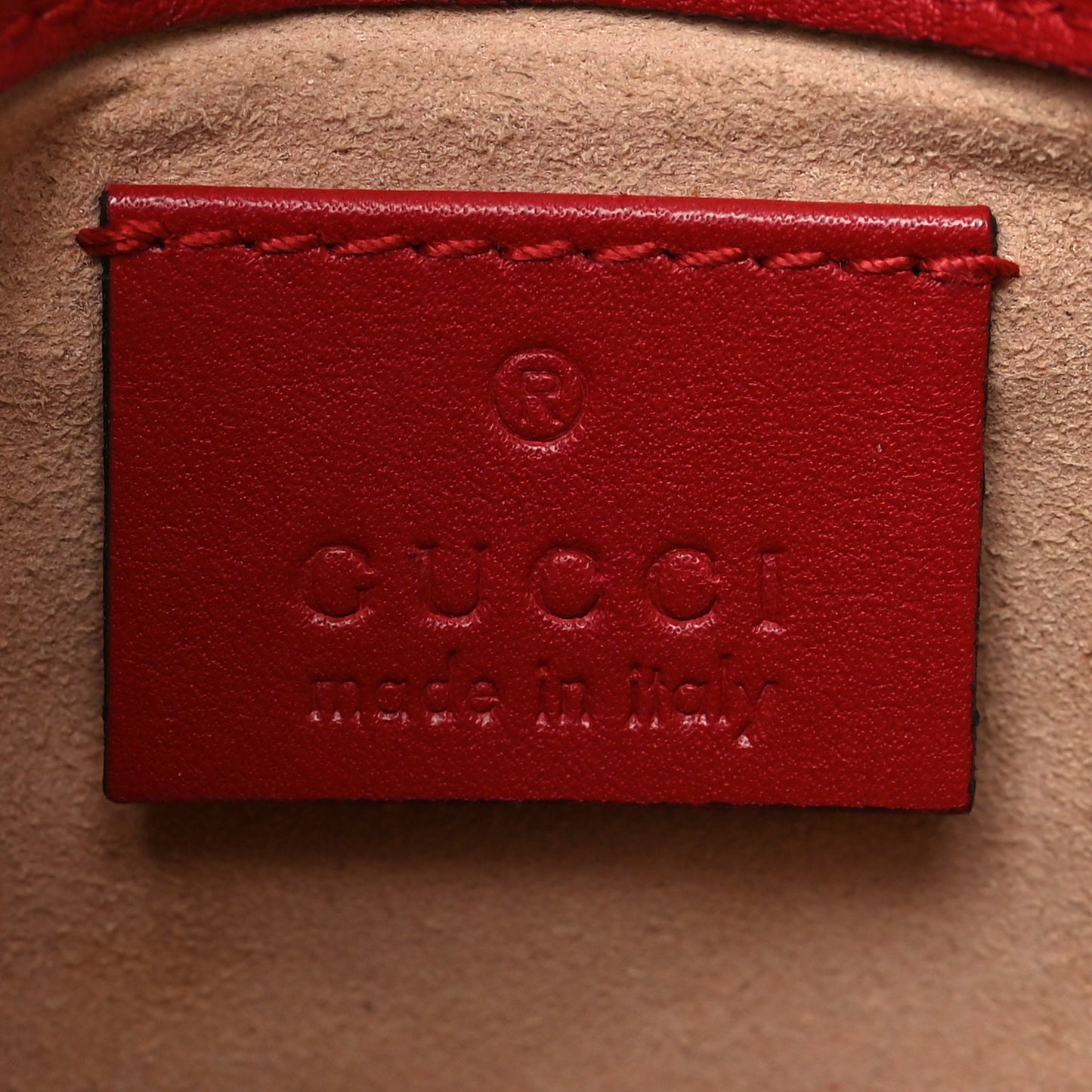 Calfskin Matelasse Super Mini GG Marmont Shoulder Bag Hibiscus Red