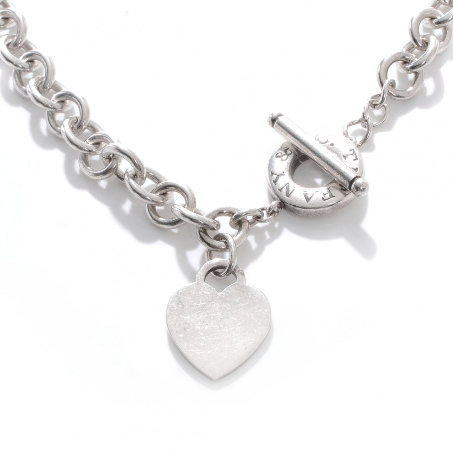 Tiffany Sterling Silver Heart Tag Toggle Necklace 4 of 5