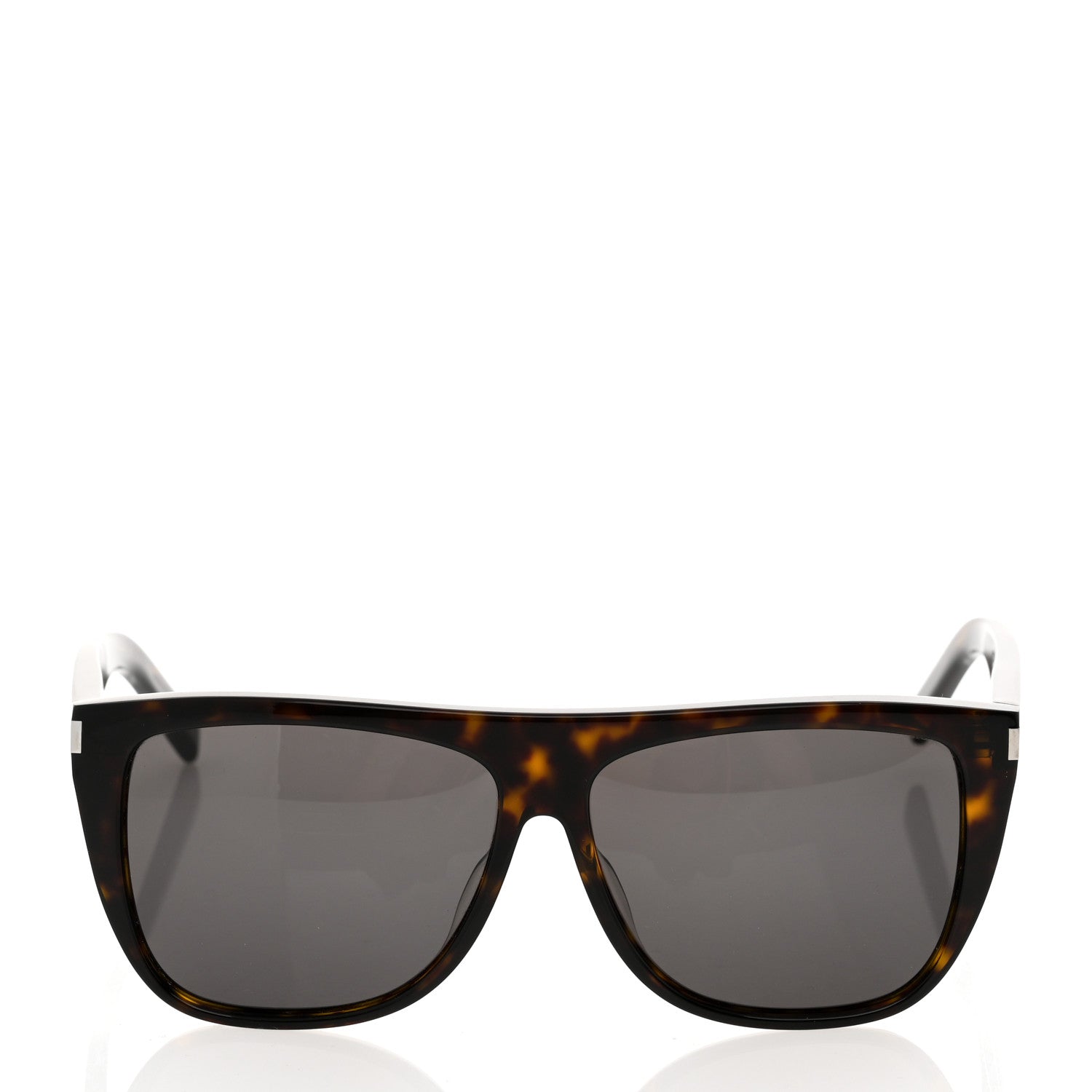 Saint Laurent Acetate Flat Top Sunglasses SL1 Tortoise 2 of 8