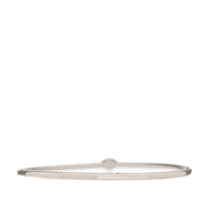 David Yurman Sterling Silver Diamond 3mm Oval Cable Bangle Bracelet 2 of 3