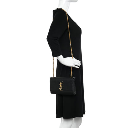 Saint Laurent Grain De Poudre Small Monogram Kate Satchel Black 2 of 11
